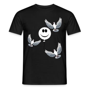 Heavenly Balloon Doves of Peace Doves Peace - Men's T-Shirt - black - Front - AI Model Male 178 light (178cm)