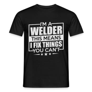 welding welding - Men's T-Shirt - black - Front - AI Model Male 178 light (178cm)