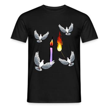 Bougie Colombes de deuil de la paix Colombes en deuil Dieu de la mort - T-shirt homme - noir - Devant - AI Model Male 178 light (178cm)