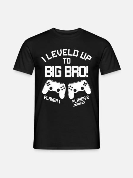 Gaming - I Leveled Up To Big Bro - Endelig Brother - T-skjorte herre - svart