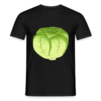 Lettuce Salad Cabbage Cabbage Head Vegetable Kitchen - Men's T-Shirt - black - Front - AI Model Male 178 light (178cm)