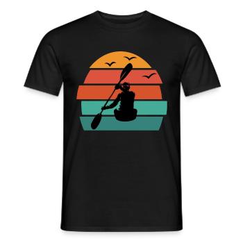 Kayak kayak d'eau vive rétro canoë kayak - T-shirt homme - noir - Devant - AI Model Male 178 light (178cm)