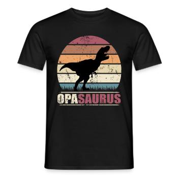 PapySaurus dinosaure Grandpa Saurus - T-shirt homme - noir - Devant - AI Model Male 178 light (178cm)