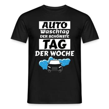 auto waschtag - Männer T-Shirt - Schwarz - Vorne - AI Model Male 178 light (178cm)