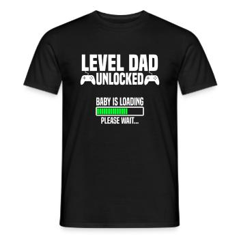 Niveau papa unlocked - T-shirt homme - noir - Devant - AI Model Male 178 light (178cm)