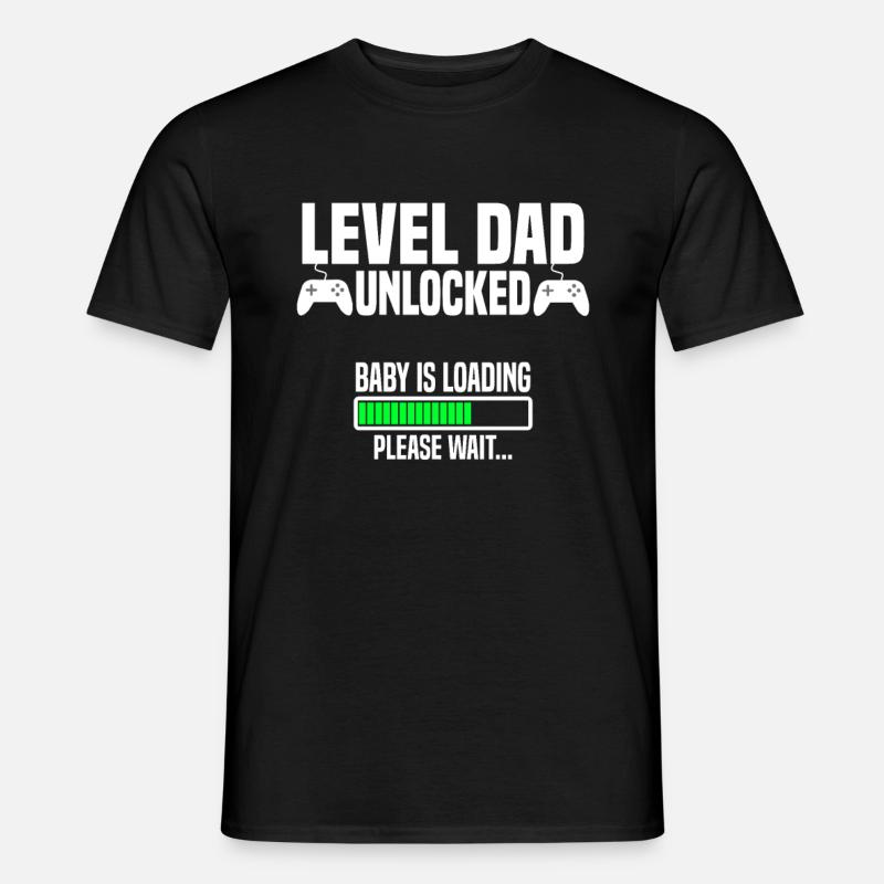Level Dad unlocked - Männer T-Shirt - Schwarz