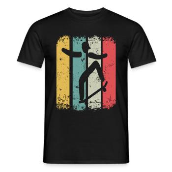 Retro Skateboarder Skateboard Skater Skateboarding - Men's T-Shirt - black - Front - AI Model Male 178 light (178cm)
