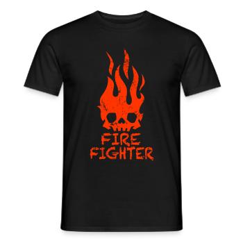 Firefighter Firefighters Pompier - T-shirt homme - noir - Devant - AI Model Male 178 light (178cm)
