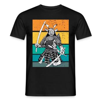 kampfkunst japanischer Samurai beim Ritual - Männer T-Shirt - Schwarz - Vorne - AI Model Male 178 light (178cm)