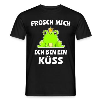 Frosch Prinz Küssen Frösche Märchenprinz - Männer T-Shirt - Schwarz - Vorne - AI Model Male 178 light (178cm)