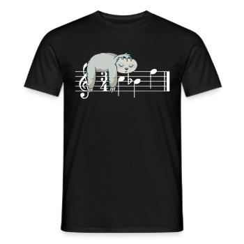Musique classique Paresseux Partitions Drôle CBF Chillen - T-shirt homme - noir - Devant - AI Model Male 178 light (178cm)