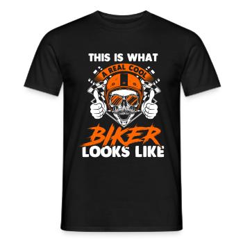 Bikers don't turn grey This is chrome - Men's T-Shirt - black - Front - AI Model Male 178 light (178cm)