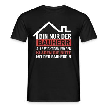 Hausbau Bauherr - Richtfest Bauherren Haus Bauherr - Männer T-Shirt - Schwarz - Vorne - AI Model Male 178 light (178cm)