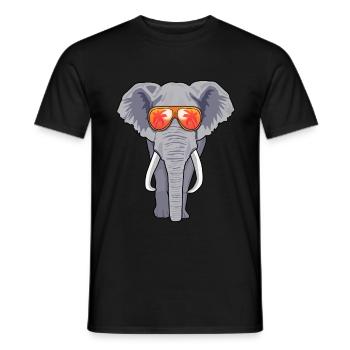 Elephant sunglasses summer - Men's T-Shirt - black - Front - AI Model Male 178 light (178cm)