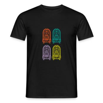 Jukebox rétro vintage boîte à musique DJ - T-shirt homme - noir - Devant - AI Model Male 178 light (178cm)