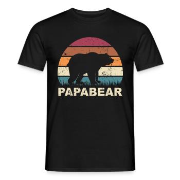 Papabear Bears - Family Bear Fatherhood Papabear - Men's T-Shirt - black - Front - AI Model Male 178 light (178cm)