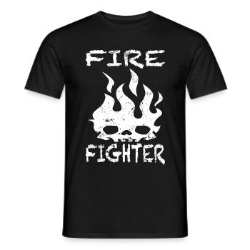 pompier pompier pompier pompier - T-shirt homme - noir - Devant - AI Model Male 178 light (178cm)
