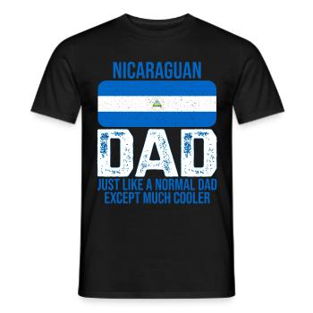 Nicaraguan Dad Nicaragua flag for Father's Day - Men's T-Shirt - black - Front - AI Model Male 178 light (178cm)