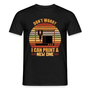3d Print Printer 3d Printer Printing Gift - Men's T-Shirt - black - Front - AI Model Male 178 light (178cm)