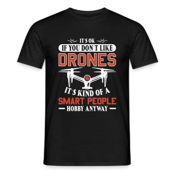 Drone Pilot Quadcopter. - Men's T-Shirt - black - Front - AI Model Male 178 light (178cm)