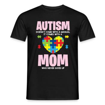 Autisme - Maman Est Fier - T-shirt homme - noir - Devant - AI Model Male 178 light (178cm)