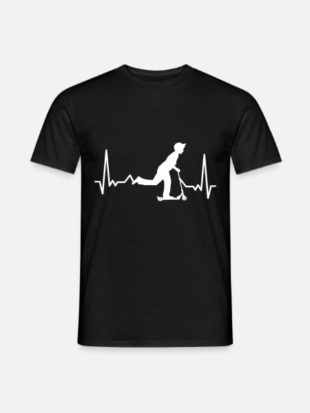 Scooter Herzschlag Roller Stunts - Männer T-Shirt - Schwarz