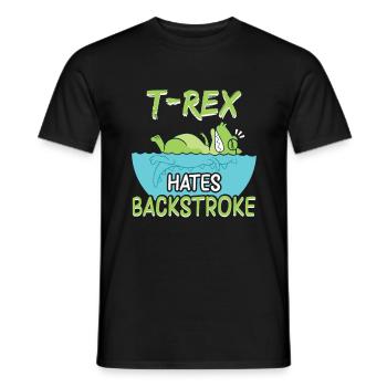 Dinosaurier Schwimmer T Rex Hates Backstroke - Männer T-Shirt - Schwarz - Vorne - AI Model Male 178 light (178cm)