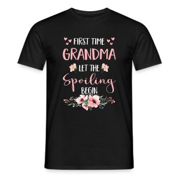 Expect-to-be Grandma Omi flowers grandparents most amazing - Men's T-Shirt - black - Front - AI Model Male 178 light (178cm)