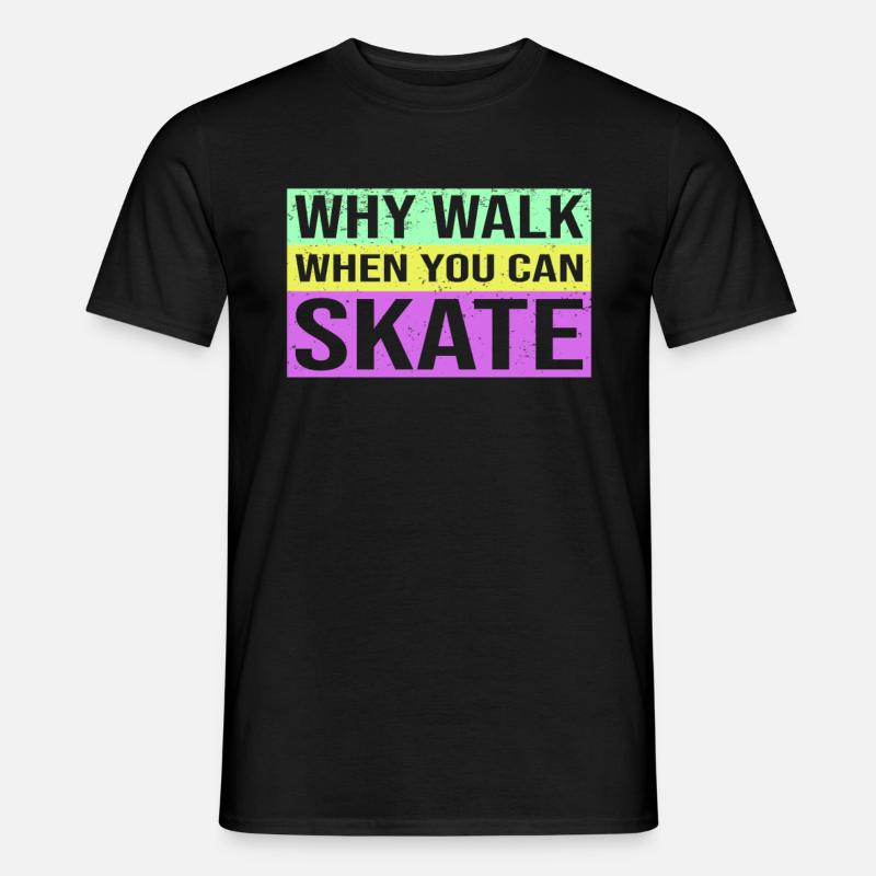 Rollschuhfahren Rollerskates Retro Bunt Spruch - Männer T-Shirt - Schwarz
