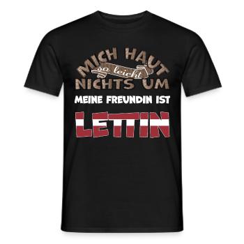 Lustiger Spruch Mich haut nichts um meine Frau ist - Männer T-Shirt - Schwarz - Vorne - AI Model Male 178 light (178cm)