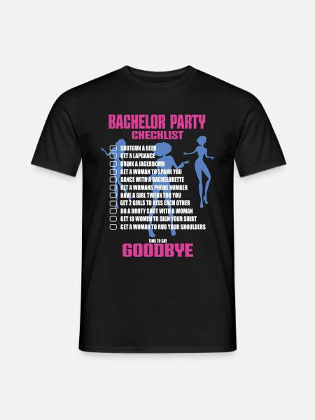 Bachelor Party Checklist - Men's T-Shirt - black
