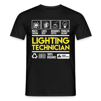 Licht Techniker - Männer T-Shirt - Schwarz - Vorne - AI Model Male 178 light (178cm)