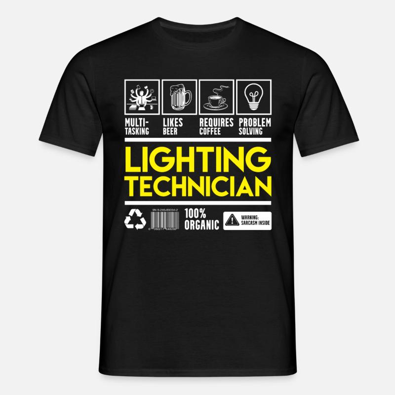 Licht Techniker - Männer T-Shirt - Schwarz