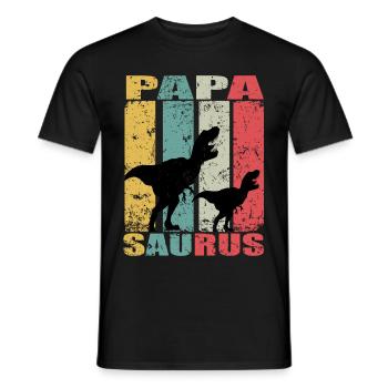 PapaSaurus dinosaures Bébé Familles Papa Saurus - T-shirt homme - noir - Devant - AI Model Male 178 light (178cm)