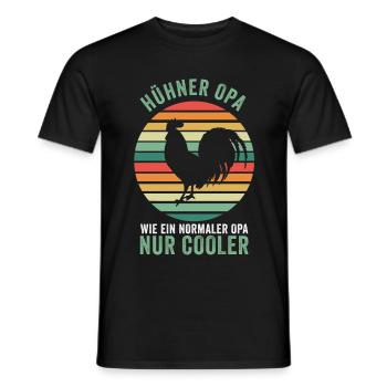 Hühner Opa Huhn Großvater Landwirt Bauernhof Bauer - Männer T-Shirt - Schwarz - Vorne - AI Model Male 178 light (178cm)