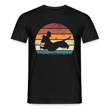Dachshund dog owner dachshund puppy badger - Men's T-Shirt - black - Front - AI Model Male 178 light (178cm)
