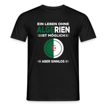 Algerien Algerisch Algerische Flagge Algeria - Männer T-Shirt - Schwarz - Vorne - AI Model Male 178 light (178cm)