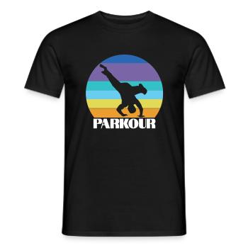 Gymnastics Parkour Sports Freerunning - Men's T-Shirt - black - Front - AI Model Male 178 light (178cm)