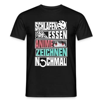 Anime Zeichnen Malen Manga Geschenk Japan Design - Männer T-Shirt - Schwarz - Vorne - AI Model Male 178 light (178cm)