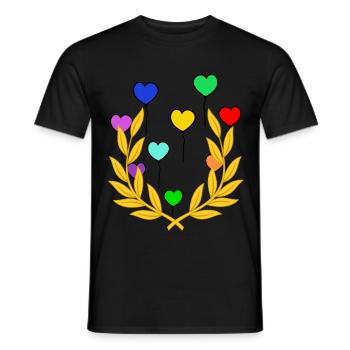 Lorbeerkranz Luftballons Sieg Sieger Gewinner - Männer T-Shirt - Schwarz - Vorne - AI Model Male 178 light (178cm)
