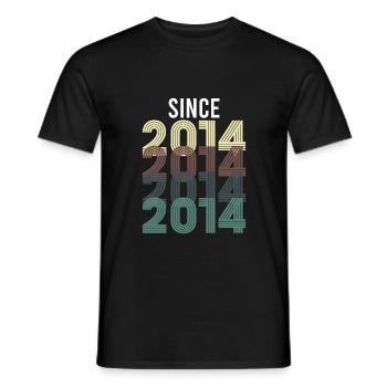 Vintage Since 2014 Anniversaire Année de naissance - T-shirt homme - noir - Devant - AI Model Male 178 light (178cm)