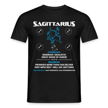 Sagittarius Zodiac Sign Astrology - Men's T-Shirt - black - Front - AI Model Male 178 light (178cm)