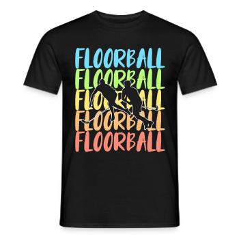 Floorball - Männer T-Shirt - Schwarz - Vorne - AI Model Male 178 light (178cm)