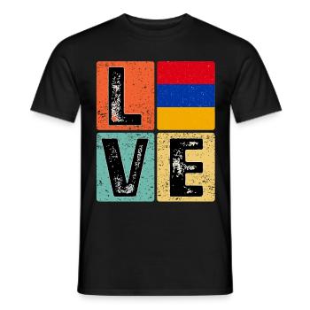 I Love Armenia drapeau pour la fierté arménienne - T-shirt homme - noir - Devant - AI Model Male 178 light (178cm)