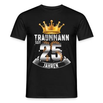 Traumpaar seit 25 Jahren Silberhochzeit Geschenk - Männer T-Shirt - Schwarz - Vorne - AI Model Male 178 light (178cm)