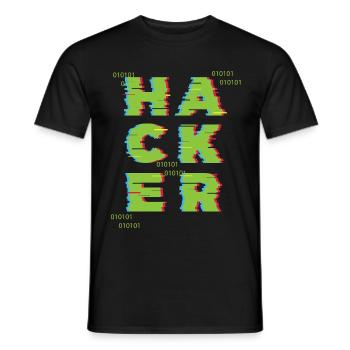 Hacker 0101 - Men's T-Shirt - black - Front - AI Model Male 178 light (178cm)