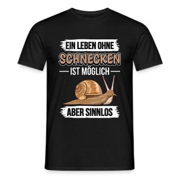 Ein Leben ohne Schnecken ist möglich, aber sinnlos - Männer T-Shirt - Schwarz - Vorne - AI Model Male 178 light (178cm)