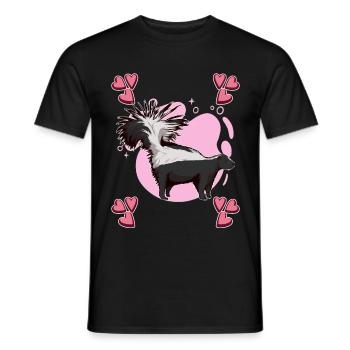 Stinktier Skunk Heart Design - Men's T-Shirt - black - Front - AI Model Male 178 light (178cm)