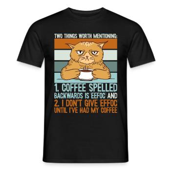Coffee Spelled Backwards Is Eeffoc - Funny Coffee - Men's T-Shirt - black - Front - AI Model Male 178 light (178cm)