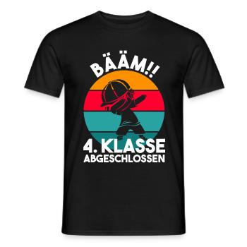 4. Klasse Abgeschlossen Grundschule Schulkind Vier - Männer T-Shirt - Schwarz - Vorne - AI Model Male 178 light (178cm)